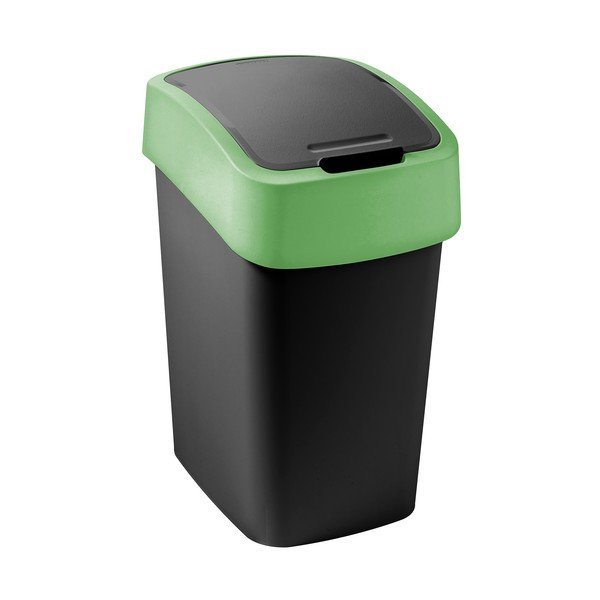 Cestino per la spazzatura verde/nero in plastica per raccolta differenziata 9 l Flip Bin – Curver