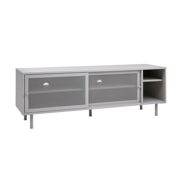 Mobile TV grigio in metallo 160x55x45 cm Veep – Unique Furniture-image-2