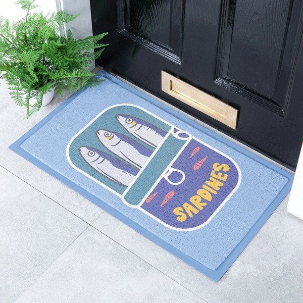 Zerbino in plastica riciclata 40x70 cm Sardine Tin – Artsy Doormats-image-1