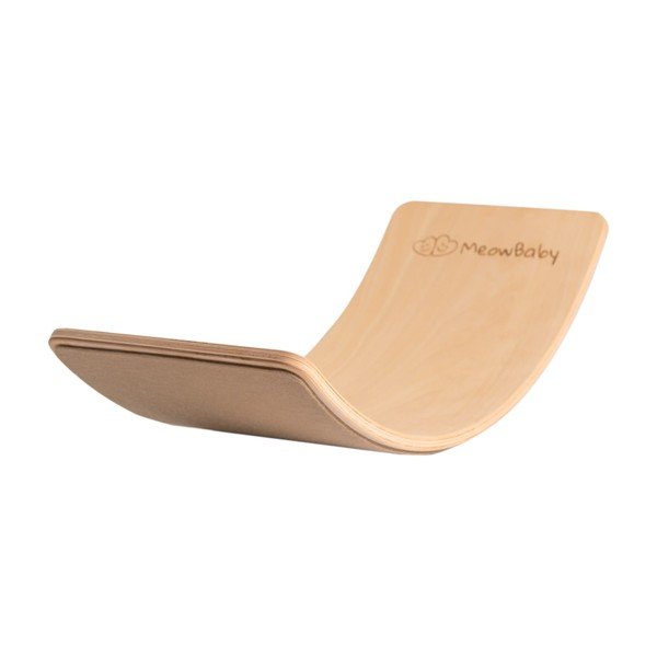 Tavola di equilibrio montessori beige/di colore naturale in pino massiccio 80x30x18 cm Montessori – Meowbaby