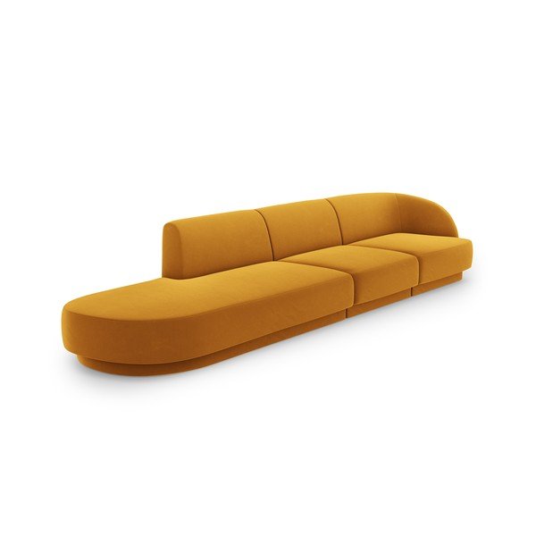 Divano in velluto senape 328 cm Miley - Micadoni Home-image-3