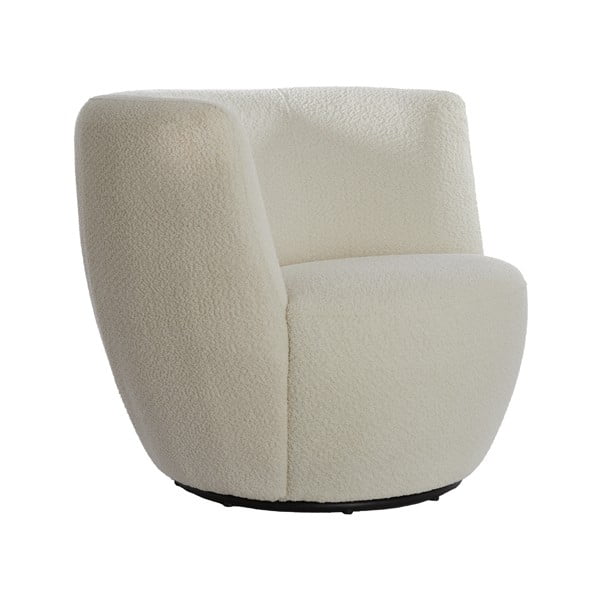 Poltrona bianca in tessuto bouclé Senja - Light & Living