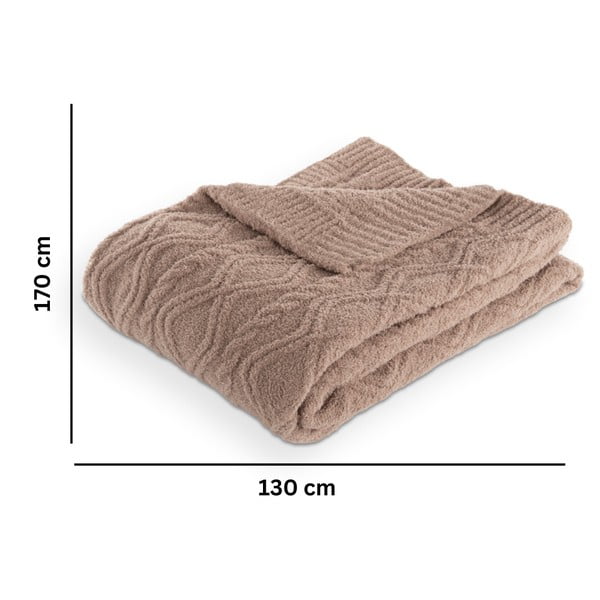 Coperta marrone in micropile 130x170 cm Aspen – Tiseco Home Studio-image-2