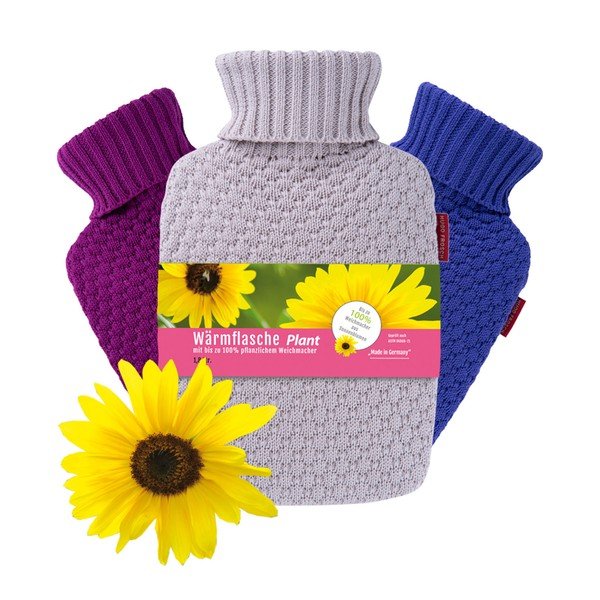 Borsa dell'acqua calda beige in cotone organico 1,8 l Eco Classic Comfort – Hugo Frosch-image-1