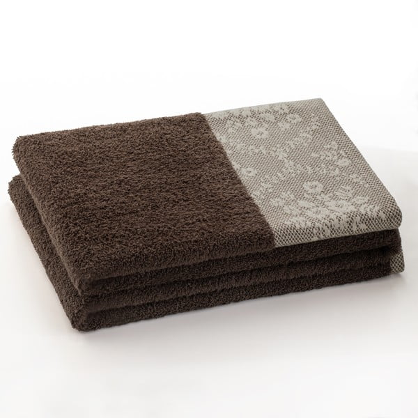 Asciugamano marrone in spugna di cotone 70x140 cm Crea - AmeliaHome