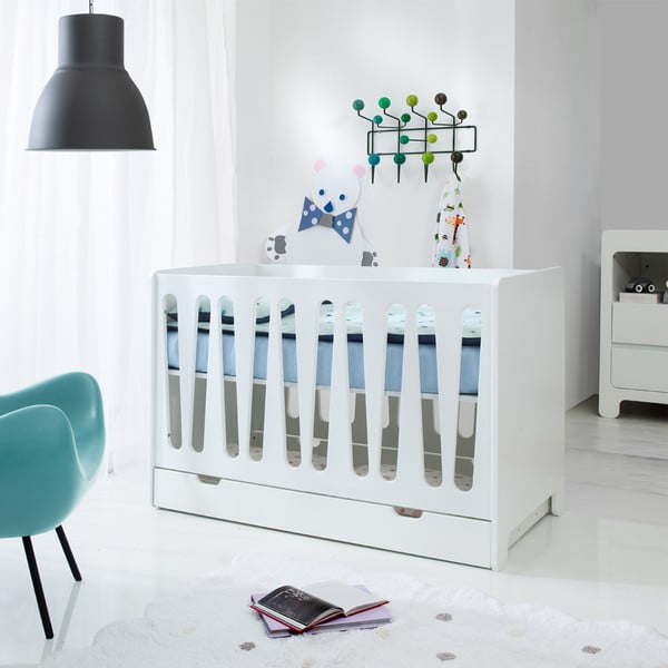 Cassetto bianco sotto il letto dei bambini 60x120 cm - Pinio-image-1