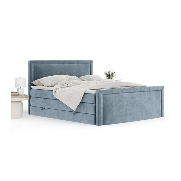 Letto boxspring blu con contenitore 160x200 cm Lavenda – Maison de Rêve-image-2