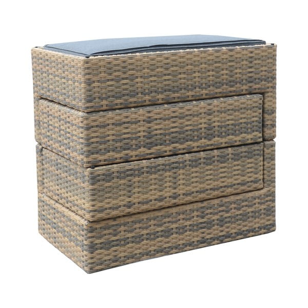 Set da giardino in rattan artificiale grigio-marrone per 8 persone Hartford - Rojaplast-image-4