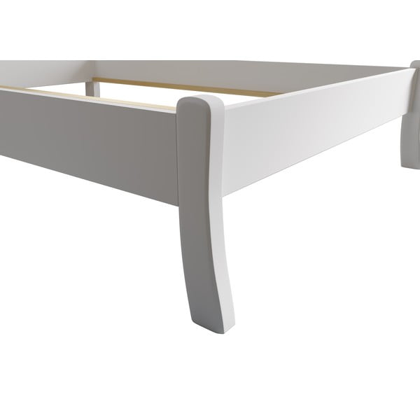 Letto matrimoniale bianco in pino massiccio 180x200 cm Tonja – Olivia Living-image-3