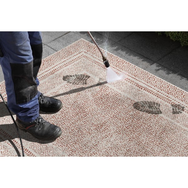 Runner da esterno arancione e bianco Berlino, 80 x 250 cm - Ragami-image-2