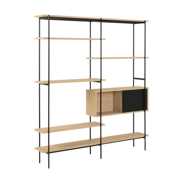 Libreria nera in rovere 172x188 cm Angus - Actona-image-1