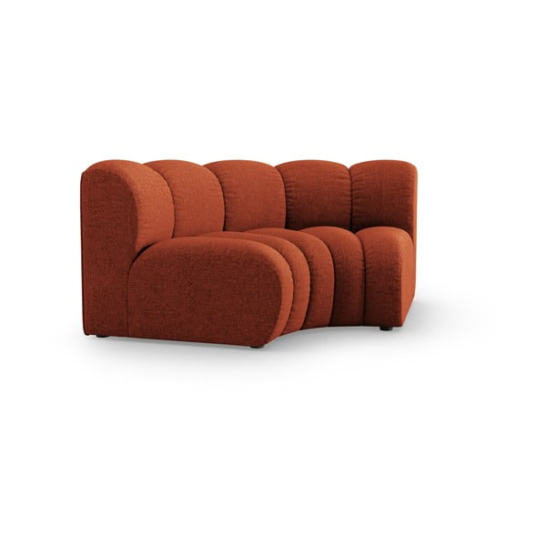 Parte divano componibile color mattone con rivestimento in ciniglia e composizione variabile Lupine – Micadoni -image-1