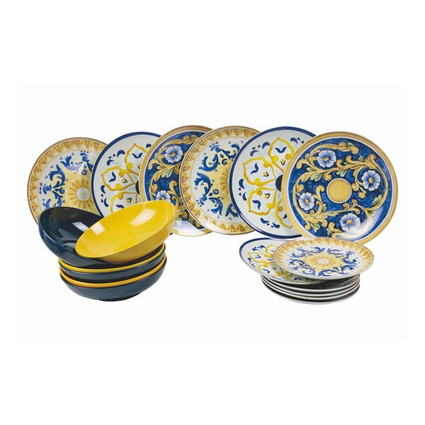 Set da pranzo in porcellana e gres 18 pezzi Sicilia - VDE Tivoli 1996