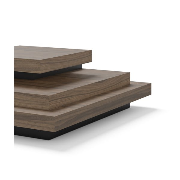 Tavolino in noce decorato in nero-naturale 110x110 cm Slate - TemaHome-image-4