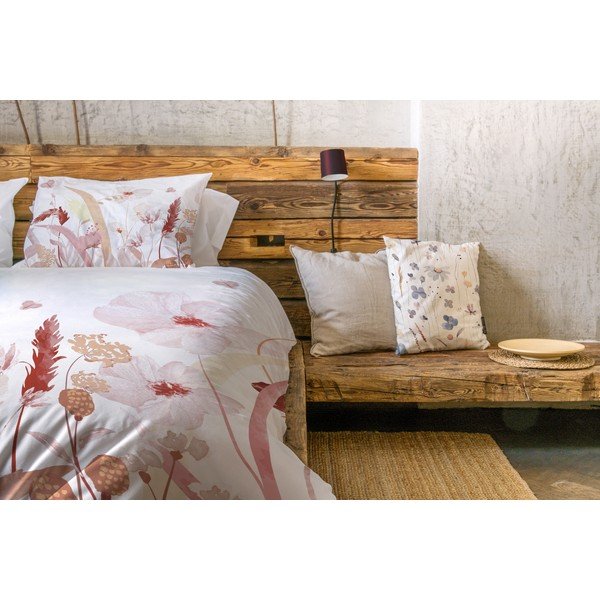 Biancheria da letto singola in cotone sateen bianco e rosa 140x200 cm - Butter Kings-image-1