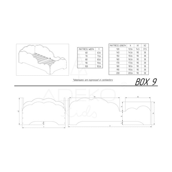 Letto per bambini in legno di pino BOX 9, 90 x 200 cm Mila Box 9 - Adeko-image-4