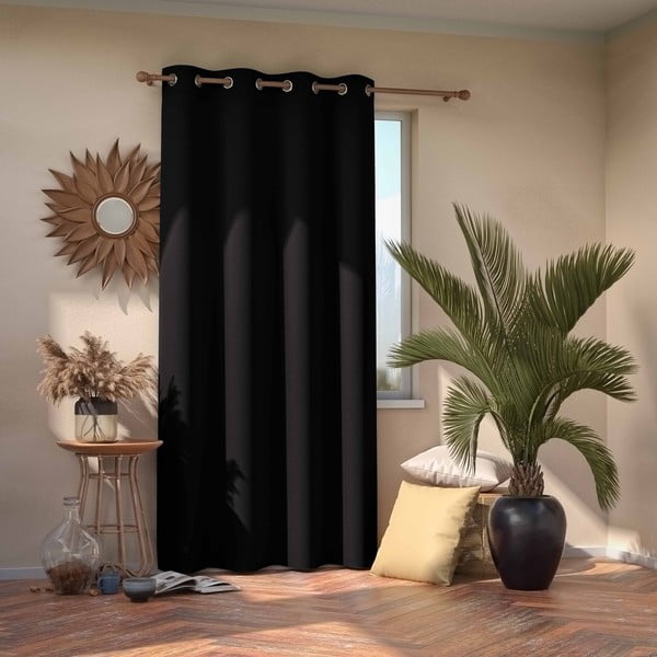 Tenda oscurante nera Occhielli neri, 140 x 245 cm - AmeliaHome
