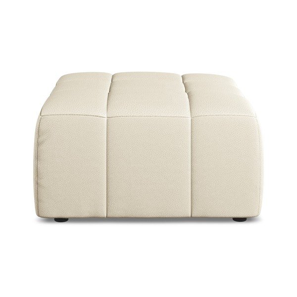 Poggiapiedi beige con rivestimento in finta pelle Aloha – Makamii