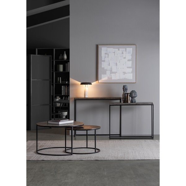 Set di tavoli consolle in metallo 2 pz 29x99 cm Amira – Bizzotto-image-1