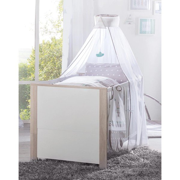 Lettino in colore bianco e naturale 70x140 cm Olaf - Roba-image-3