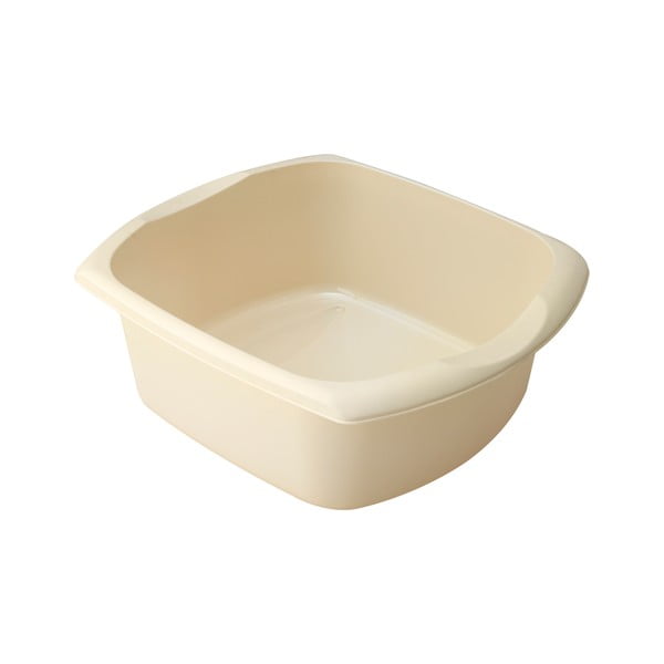 Lavorazione quadrata in plastica color crema, 38 x 32 x 14 cm - Addis