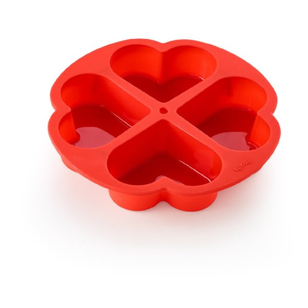 Divisore per torte a forma di cuore in silicone rosso, ⌀ 25 cm - Lékué