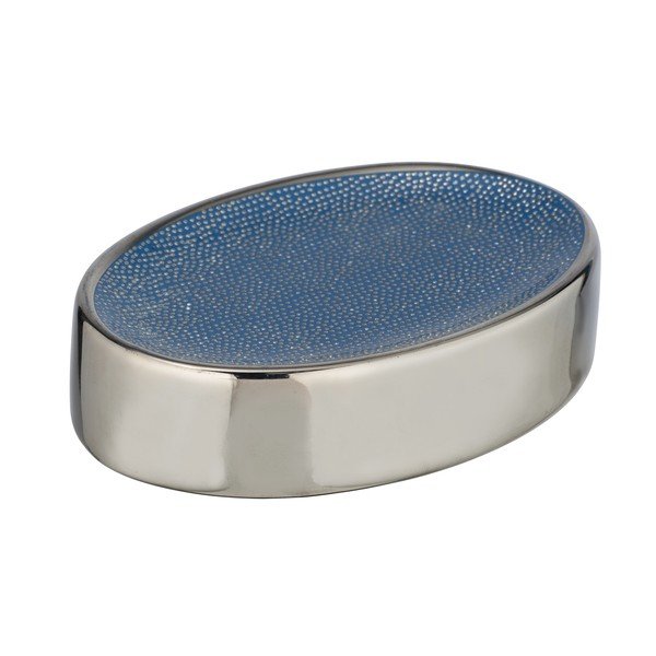 Portasapone in ceramica blu con dettagli in argento Badi Nuria - Wenko-image-4