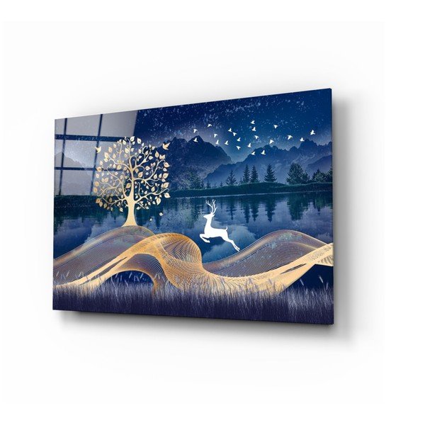 Pittura su vetro , 72 x 46 cm Magic Deer - Insigne