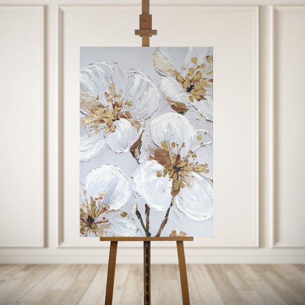 Quadro con elementi dipinti a mano 70x100 cm Petal Glow – Styler-image-3