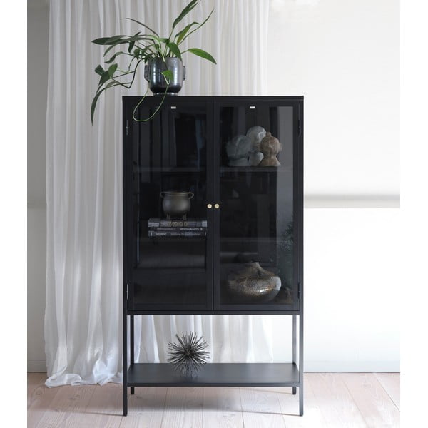 Vetrina nera in metallo 88x132 cm Carmel - Unique Furniture-image-3