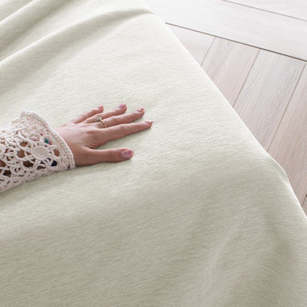 Copriletto color crema in ciniglia 220x240 cm Talo – Filumi-image-3