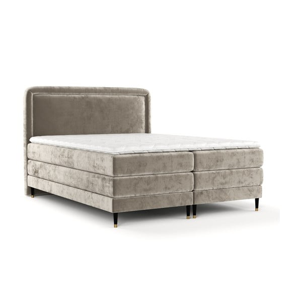 Letto boxspring marrone chiaro 160x200 cm Dove - Maison de Rêve