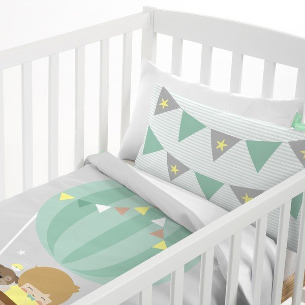 Biancheria da letto per bambini in puro cotone , 120 x 100 cm Air Balloon - Happynois-image-3