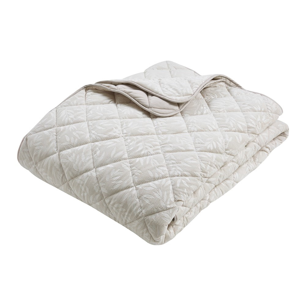 Copriletto beige con rivestimento trapuntato 240x260 cm Corded Leaves – Catherine Lansfield | Copriletti