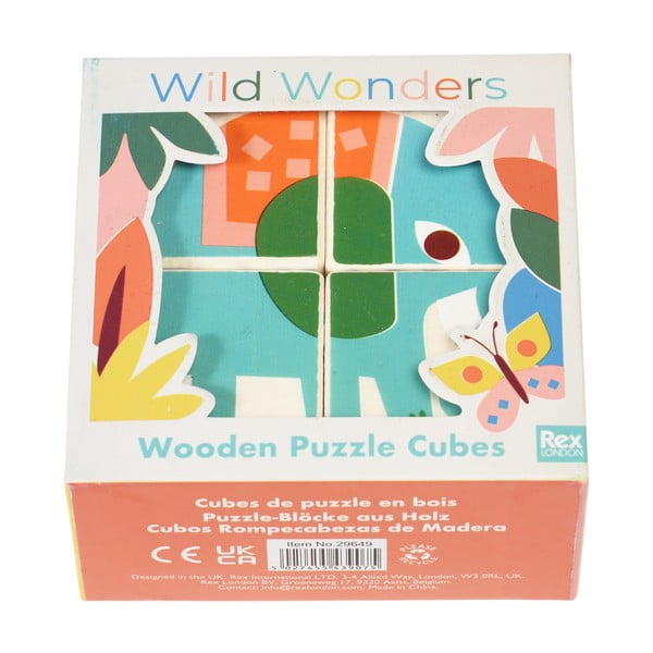 Cubi giocattolo in legno Wild Wonders – Rex London