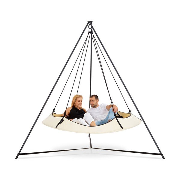 Dondolo da giardino crema con supporto - Hangout Pod-image-2