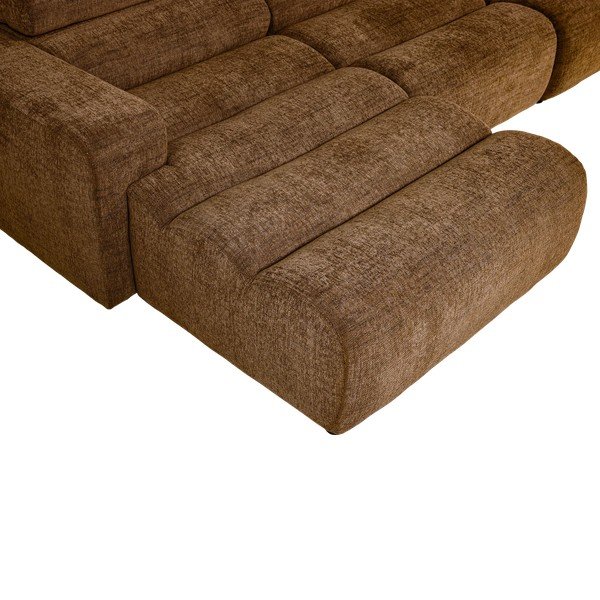 Divano angolare marrone cognac reclinabile (con penisola a destra/con chaise lounge) Novi – WOOOD-image-4