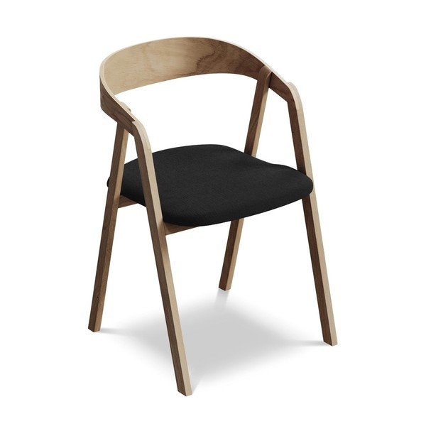 Sedia da pranzo nera in legno massiccio Erika – Makamii