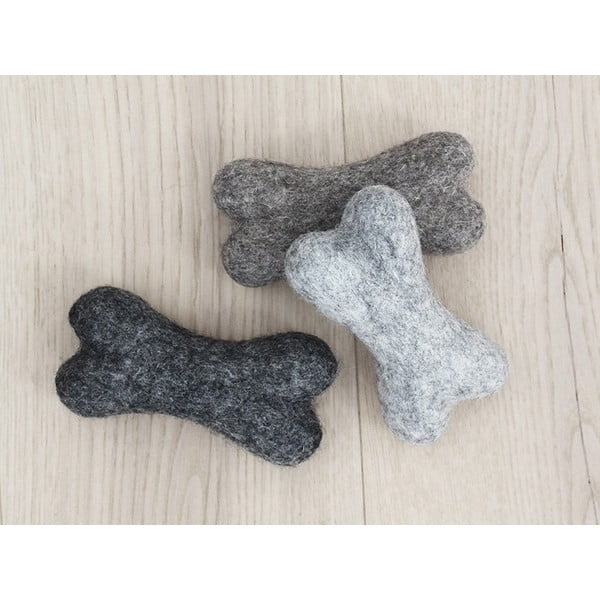 Giocattolo in lana marrone noce a forma di osso Pet Bones, lunghezza 14 cm - Wooldot-image-2