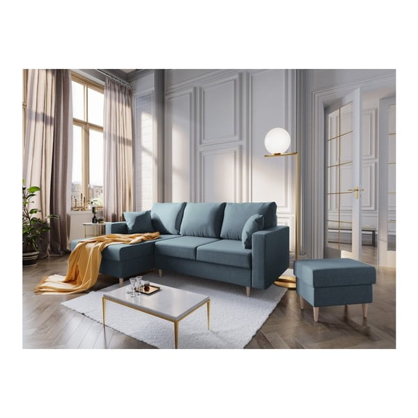 Pouf blu Aubrieta, 60 x 45 cm - Mazzini Sofas-image-4