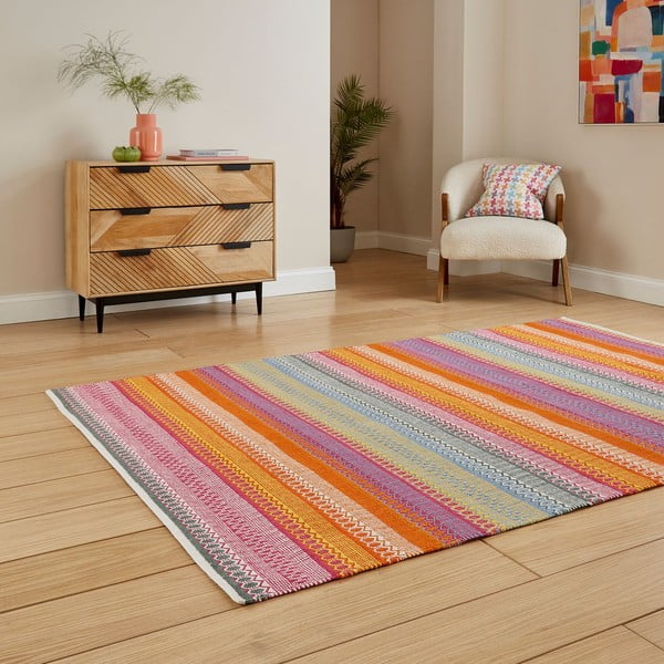 Tappeto in cotone tessuto a mano 120x170 cm Cascade Bright Multi – Think Rugs-image-2
