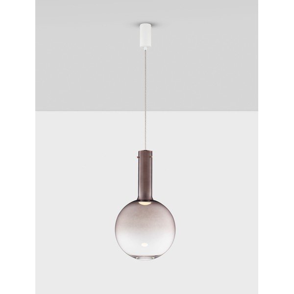 Lampadario LED marrone in vetro con intensità regolabile ø 30 cm Nostos – Nova Luce-image-2