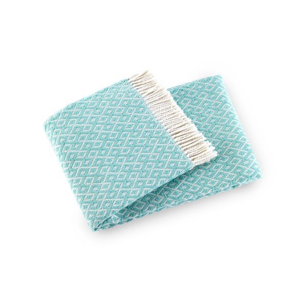 Plaid blu pastello con cotone Agave, 140 x 180 cm - Euromant