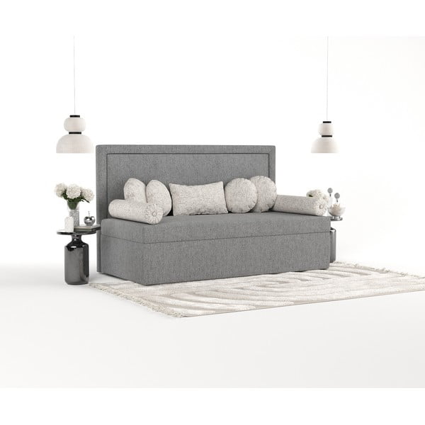 Letto singolo imbottito grigio 100x200 cm Scala - Maison de Rêve-image-2