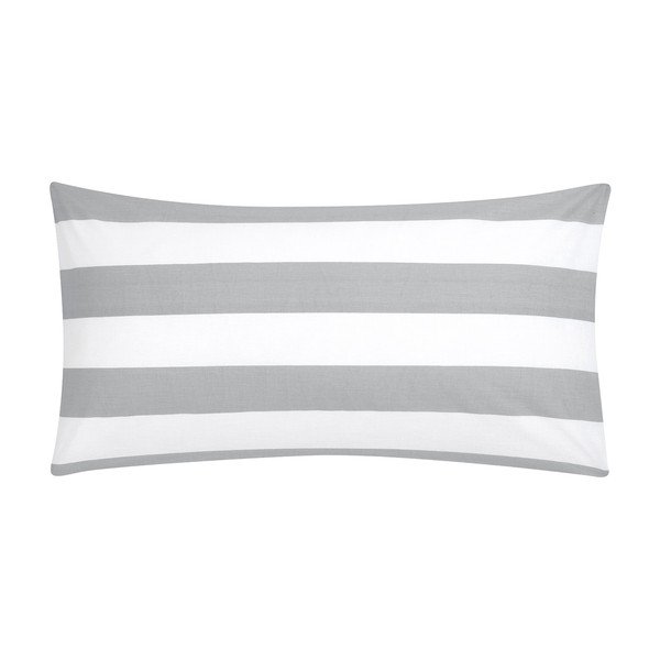 Federa decorativa in cotone bianco e grigio Kjana, 40 x 80 cm - Westwing Collection