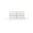Cassettiera bassa bianca/marrone 120x54 cm Join - TemaHome
