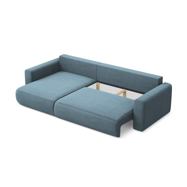 Divano angolare azzurro allungabile/con contenitore (con penisola a sinistra/con chaise lounge) Kapua – Makamii-image-3