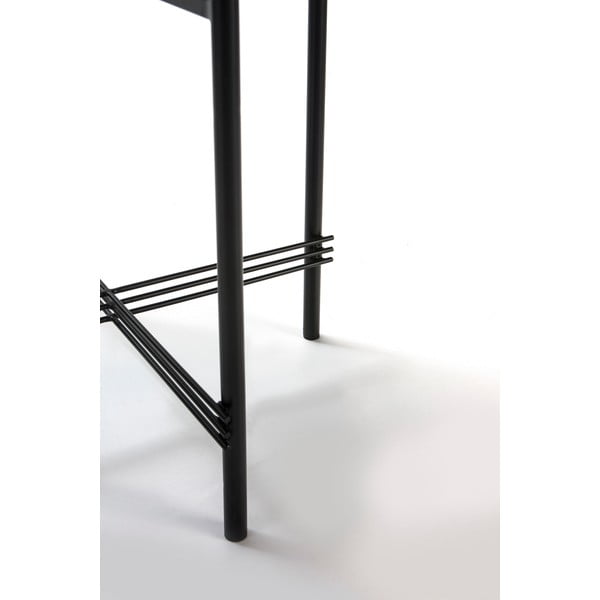 Tavolino nero con piano in vetro con decoro in marmo , ø 47 cm Kendall - Marckeric-image-2
