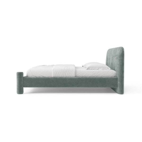 Letto matrimoniale imbottito azzurro con rete inclusa 160x200 cm Vera – Micadoni -image-3