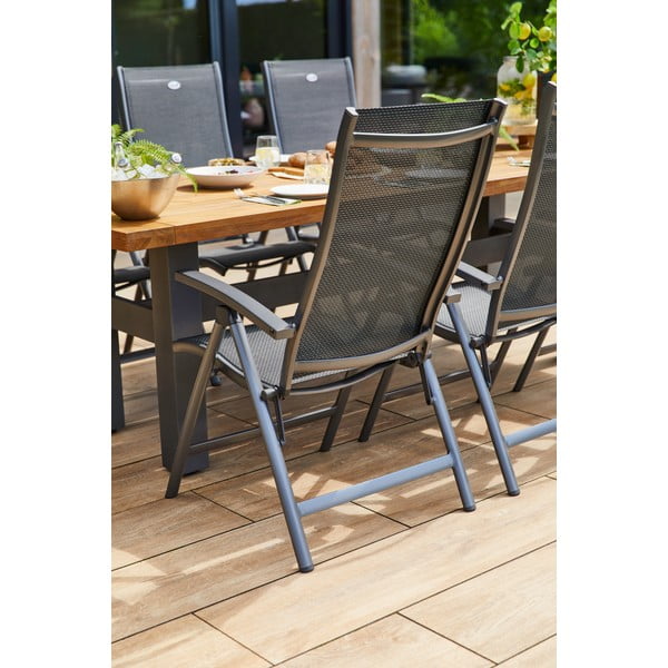 Sedia da giardino in metallo grigio scuro Salvatore - Hartman-image-1